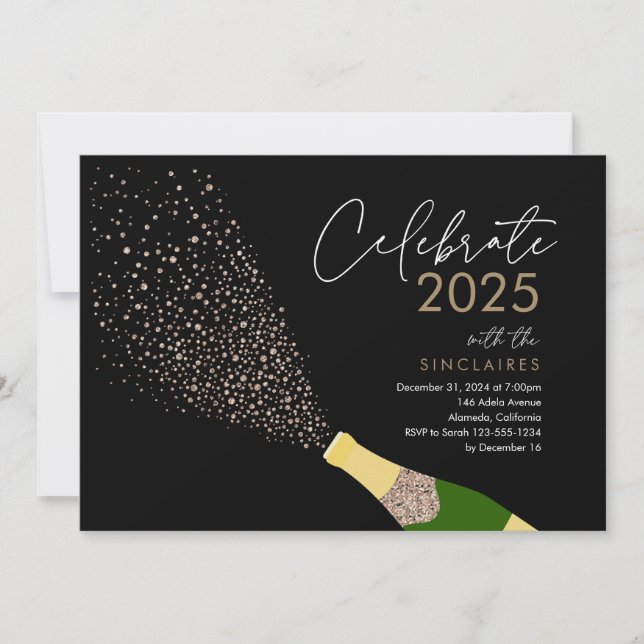 Pop the Bubbly New Year's Card (Front)