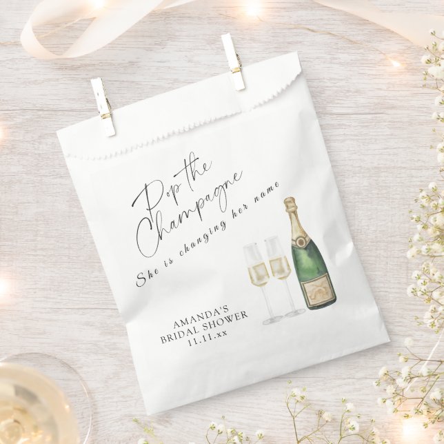 Pop the Champagne Bridal shower Favour Bags (Clipped)