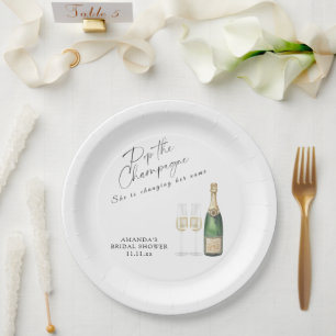Pop the Champagne Bridal shower Paper Plate