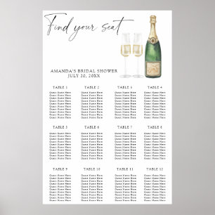 Pop the champagne bridal shower seating chart