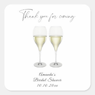 Pop the Champagne Bridal shower Square Sticker