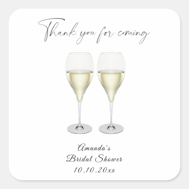 Pop the Champagne Bridal shower Square Sticker (Front)