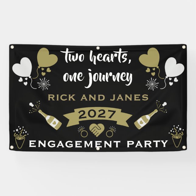 Pop The Champagne Celebration Party Banner (Horizontal)