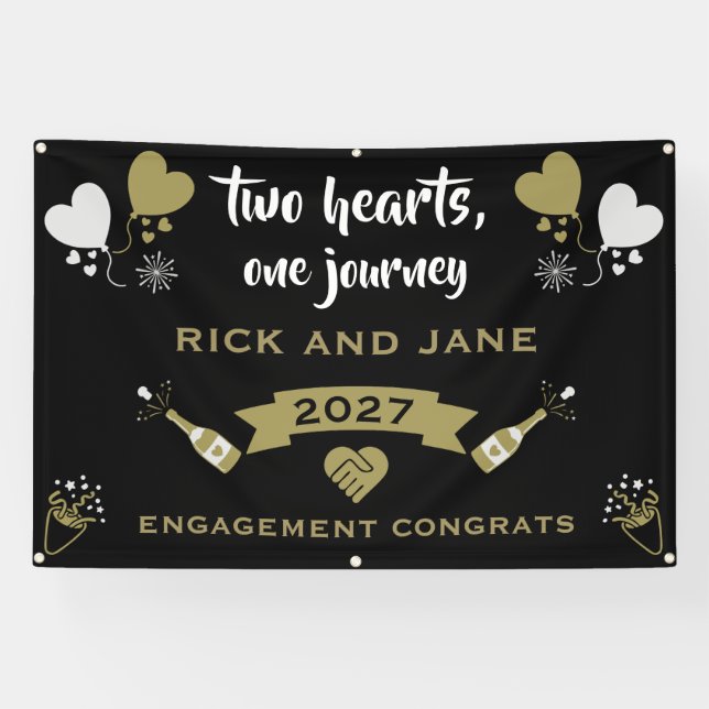 Pop The Champagne Celebration Party Banner (Horizontal)