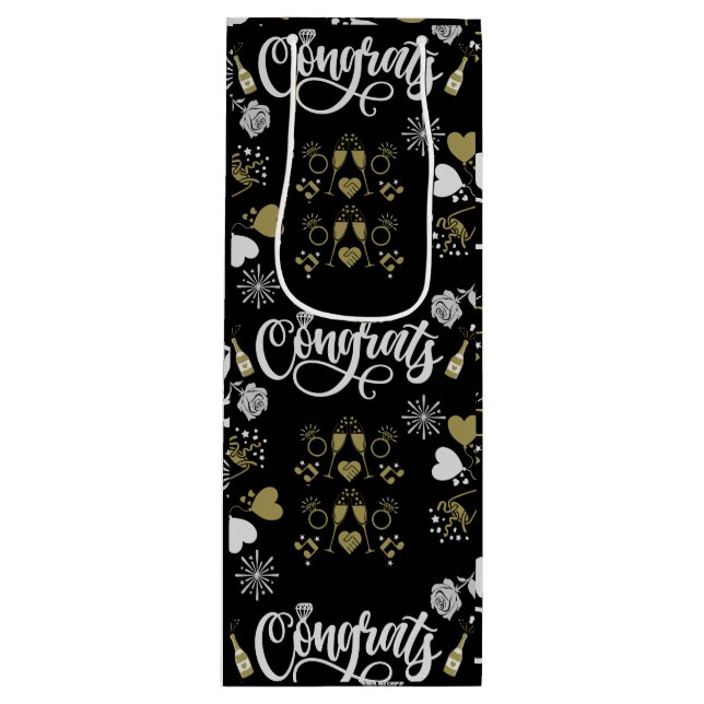 Pop The Champagne Celebration Party Wine Gift Bag (Front)