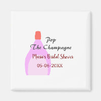 Pop the Champagne pink bridal shower add name date