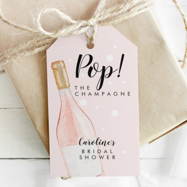 Pop! The Champagne Pink Bridal Shower Favour Tag (Creator Uploaded)