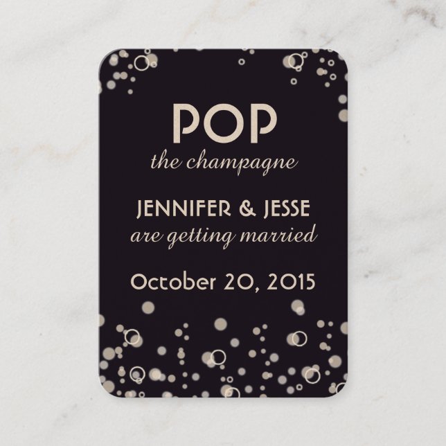 Pop the Champagne - Save The Date Tag (Front)