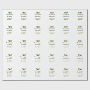 Pop the champagne we still do gold grey couple nam wrapping paper
