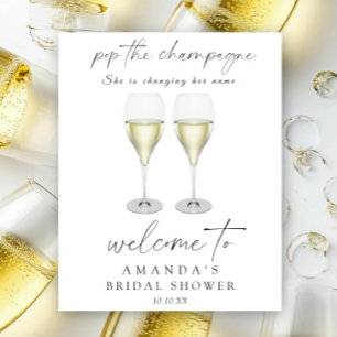 Pop the champagne Welcome bridal shower party Poster