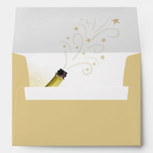 Pop The Cork Return Address Gold Envelope