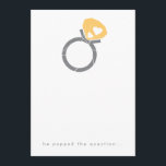 Pop the Question Engagement Party Invitation<br><div class="desc">Celebrate your engagement with this 'pop the question' invitation. Jumbo diamond ring illustration with heart motif and space to write more information on the backside.</div>