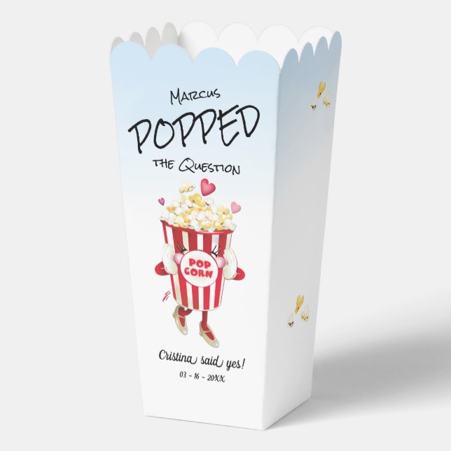 Pop The Question Popcorn Engagement Favour Box (Front)