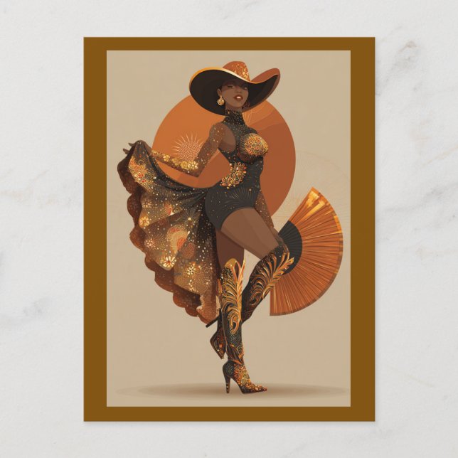 POP THEM FANS BROWN #1 POSTCARD (Front)