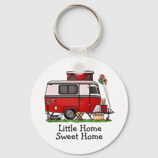 Pop Top Camper | Teardrop Trailer | Camper Van Key Ring (Front)