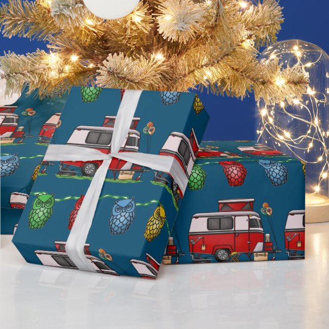 Pop Top Camper | Teardrop Trailer | Camper Van Wrapping Paper (Holidays)