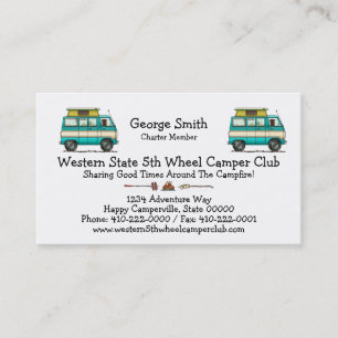 Pop Top Van Camper Business Card