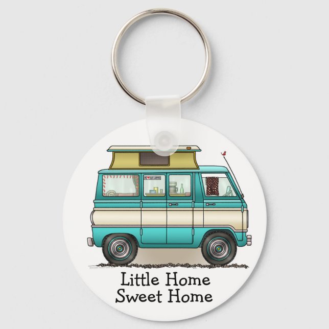Pop Top Van Camper Key Ring (Front)