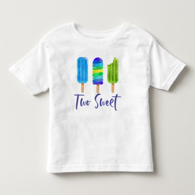 Pop Two Sweet 2nd Birthday blue green Toddler T-Shirt (Front)