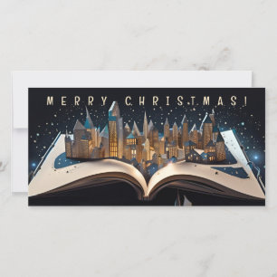 Pop-up Book City at midnight Merry Christmas FC