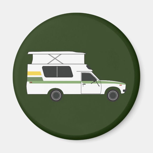 pop up chinook camper retro lemon lime magnet (Front)