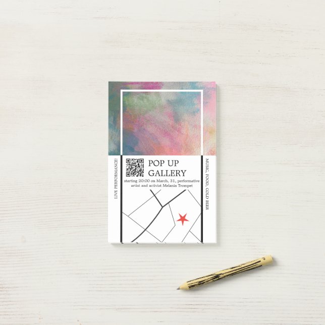 Pop Up Gallery Announcement  Post-it Notes (On Desk)