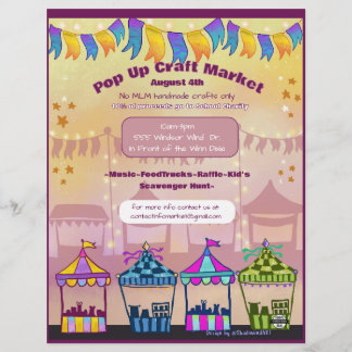 Pop Up Market Event Flyers (No AI) Custom Letterhead