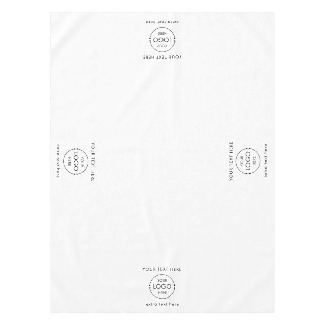 Pop Up Shop Table Banner Business Logo Text White Tablecloth (Front)