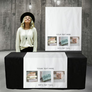 Pop Up Shop Table Runner Banner Business 3 Photos Tapestry