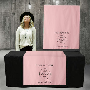 Pop Up Shop Table Runner Banner Business Logo Pink Tapestry