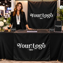 Pop Up Shop Table Runner Banner Business Logo