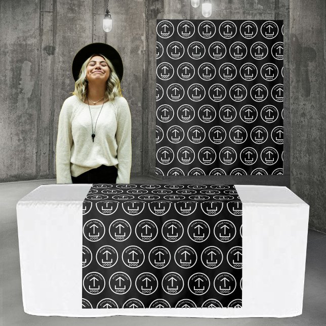 Pop Up Shop Table Runner Banner Logo Black Pattern Tapestry (Pop Up Shop Table Runner Banner Logo Black Pattern Tapestry)