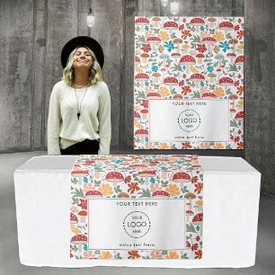 Pop Up Shop Table Runner Banner Logo Mushrooms Tapestry