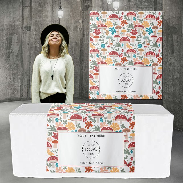Pop Up Shop Table Runner Banner Logo Mushrooms Tapestry (Pop Up Shop Table Runner Banner Logo Mushrooms Tapestry)