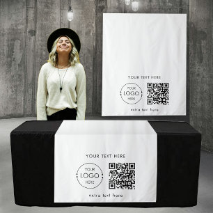 Pop Up Shop Table Runner Banner Logo QR Code Tapestry