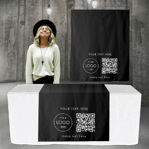 Pop Up Shop Table Runner Banner Logo QR Code Tapestry