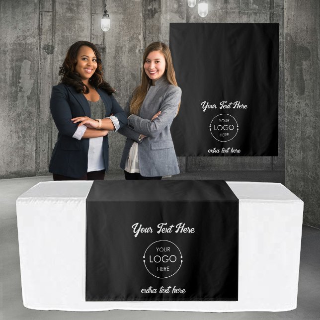 Pop Up Shop Table Runner Banner Logo Rustic Black Tapestry (Pop Up Shop Table Runner Banner Logo Rustic Black Tapestry)
