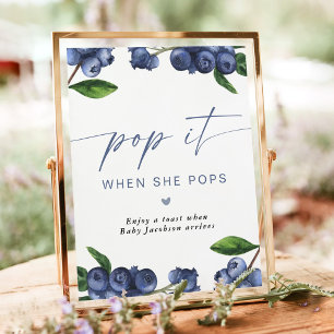 Pop When She Pops Baby Shower Champagne Favour Sig Poster