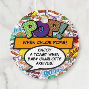 POP When She Pops Baby Shower Sprinkle Favour Tags