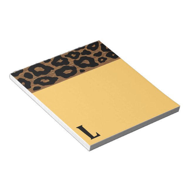 Pop Wood Leopard Pattern Notepad (Angled)
