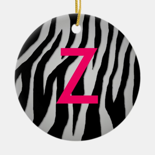 Pop Zebra Ceramic Tree Decoration (Front)