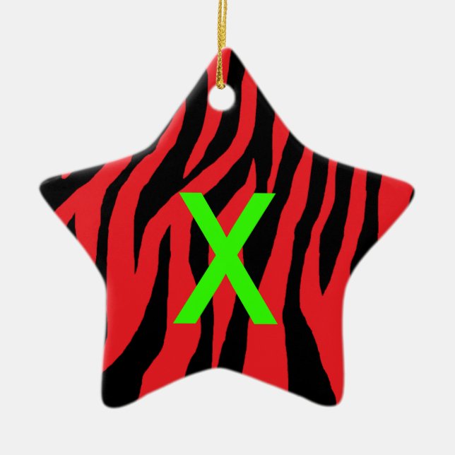 Pop Zebra Ceramic Tree Decoration (Front)