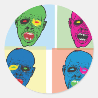 Pop Zombie Classic Round Sticker