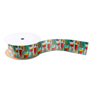 PopArt Christmas Cocktails Satin Ribbon