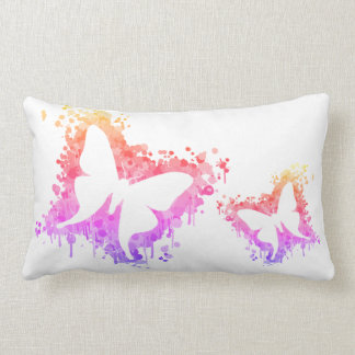 PopArt Dancing Butterfly Splash Lumbar Cushion