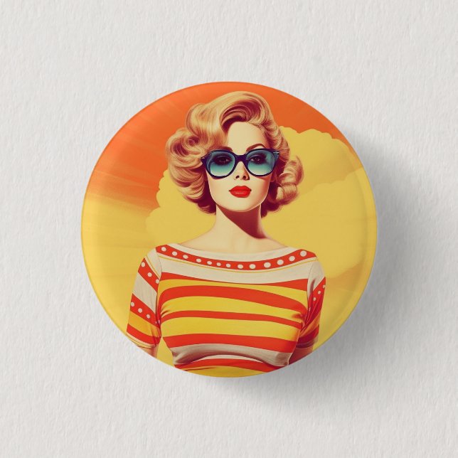 Popart design, Retro inspired 3 Cm Round Badge (Front)