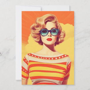 Popart design, Retro inspired Invitation