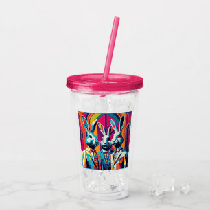PopArt Easter Bunnies Acrylic Tumbler