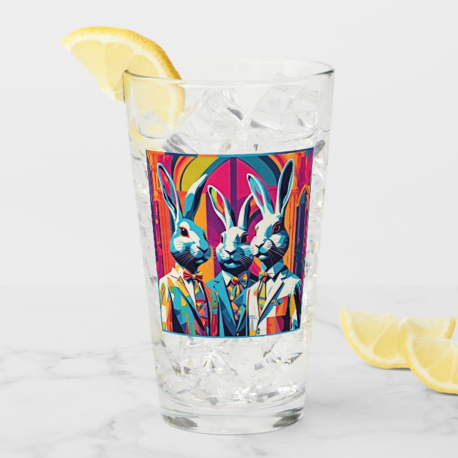 PopArt Easter Bunnies Glass (Front Ice)