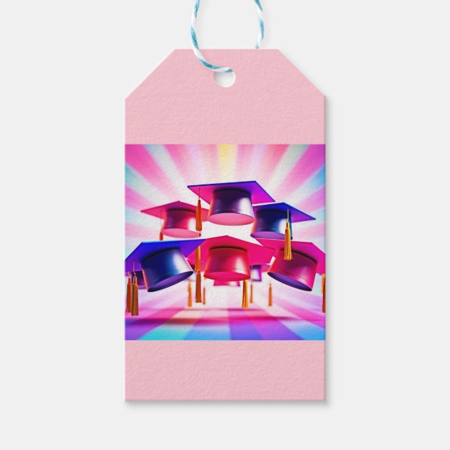 PopArt Graduation Hats Gift Tag (Front)